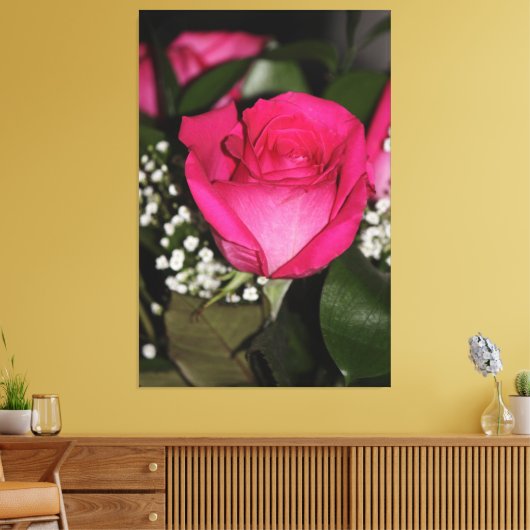 Helder roze roze canvas afdruk (Insitu (Woonkamer))