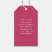 Helder Roze Rozen Bruiloft Cadeaulabel (Achterkant)