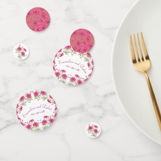 Helder Roze Rozen Bruiloft Confetti (Groep)