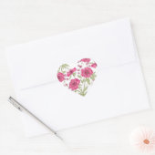 Helder Roze Rozen Bruiloft Hart Sticker (Envelop)