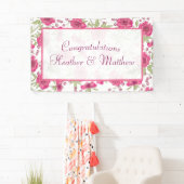 Helder Roze Rozen Bruiloft Spandoek (Insitu)