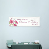 Helder Roze Rozen Bruiloft Spandoek (Beurs)