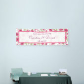 Helder Roze Rozen Bruiloft Spandoek (Beurs)