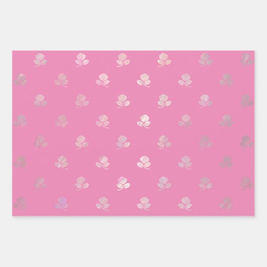 Helder roze rozen en luipaard lippen inpakpapier vel (Voorkant 3)