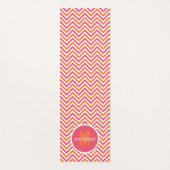 Helder Roze Sinaasappel Chevron Monogram Yogamat (Voorkant)