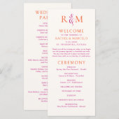 Helder Roze Sinaasappel Eenvoudig Monogram Trouwpr (Voorkant / Achterkant)