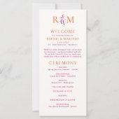 Helder Roze Sinaasappel Eenvoudig Monogram Trouwpr (Voorkant)