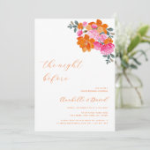 Helder roze Sinaasappel Levendig Bloemen Repetitie Kaart (Staand voorkant)