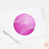 Helder roze softbal sport partij dank u ronde sticker (Envelop)