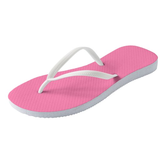 Helder roze teenslippers (Schuin)