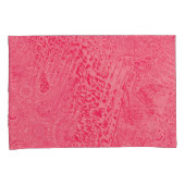 Helder roze textiel met een centrale blauwe kleur kussensloop (Voorkant-Rechts)