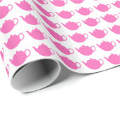 Helder roze theapots Gift Wrap Cadeaupapier (Rol Hoek)