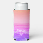 Helder Roze Tropisch Strand Bachelorette Trendy Seltzer Blikjeskoeler (Seltzer Voorkant)