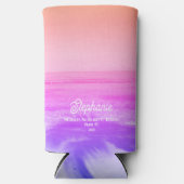 Helder Roze Tropisch Strand Bachelorette Trendy Seltzer Blikjeskoeler (Voorkant)