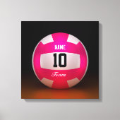 Helder roze volleybalteam canvas afdruk (Voorkant)