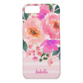 Helder Roze Waterverf Bloemenpatroon Schattige Case-Mate iPhone Case (Achterkant)