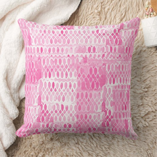 Helder Roze Waterverf kantpatroon voor meisjes Kussen (Deken)