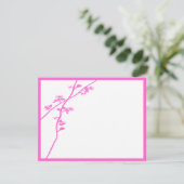 Helder Roze Wild Flower Branch Bruiloft RSVP Kaartje (Staand voorkant)