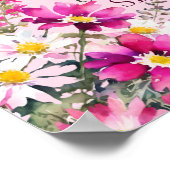 Helder roze Wildbloemen bloemenschrift Welkomstbor Poster (Hoek)