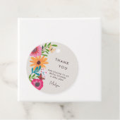 Helder Roze Wilde Bloem Bruiloft Thank You Bedankjes Labels (In situ)