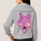 Helder Roze Wit Goud Waterverven Spletters Wolf (Achterkant)