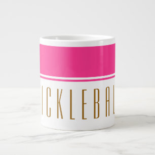 Helder Roze Witte Kleurenblok Hoge PICKLEBALL Teks Grote Koffiekop