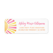 Helder Roze Zon Retouradres Etiket (Voorkant)