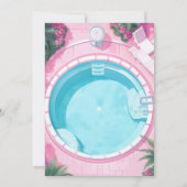 Helder Roze Zwembad Party Girly Sweet 16 Zestien Kaart (Achterkant)