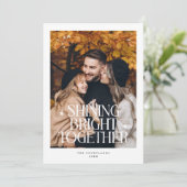 Helder samen schijnen Foto Wit Feestdagenkaart (Staand voorkant)