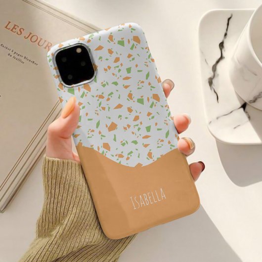 Helder & Schattige Sinaasappel Terrazzo Patroon Case-Mate iPhone Case