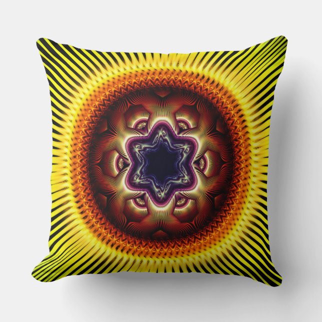 Helder schitterend psychedelisch ornament kussen (Voorkant)