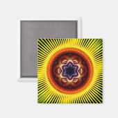 Helder schitterend psychedelisch ornament magneet (Voorkant / Achterkant)