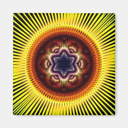 Helder schitterend psychedelisch ornament magneet (Voorkant)