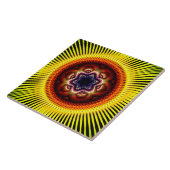 Helder schitterende psychedelische ornament tegeltje (Zijkant)