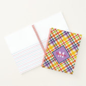 Helder School Plaid Monogram Notitieboek Paars (Binnen)