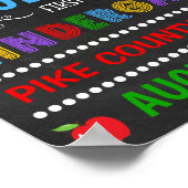 Helder schoolbord eerste dag kleuterschool bord poster (Hoek)