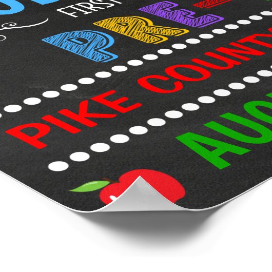 Helder schoolbord Eerste dag van Pre-K bord Poster (Hoek)