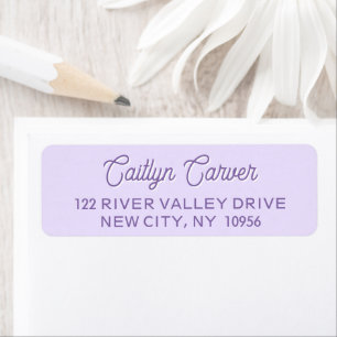 Helder Schrift Paarse Trendy Gepersonaliseerde Etiket