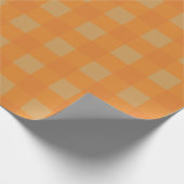 Helder Sinaasappel Buffalo Plaid Wrapping Paper Cadeaupapier (Hoek)