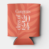 Helder Sinaasappel Congrats Klasse van 2024 Blikjeskoeler (Voorkant)