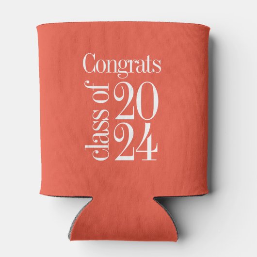 Helder Sinaasappel Congrats Klasse van 2024 Blikjeskoeler (Achterkant)