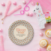 Helder Sinaasappel Daisy Groovy Arch 1e Verjaardag Papieren Bordje (Feest)