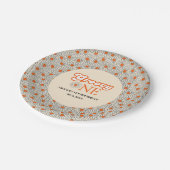 Helder Sinaasappel Daisy Groovy Arch 1e Verjaardag Papieren Bordje (Gekanteld)