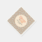 Helder Sinaasappel Daisy Groovy Arch 1e Verjaardag Servet (Hoek)