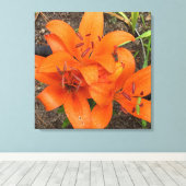 Helder Sinaasappel Daylily Foto Canvas Kunst (Insitu (Houten vloer))