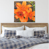 Helder Sinaasappel Daylily Foto Canvas Kunst (Insitu (Slaapkamer))