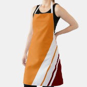 Helder Sinaasappel Deep Red White Slant Racing Str Schort (Insitu)