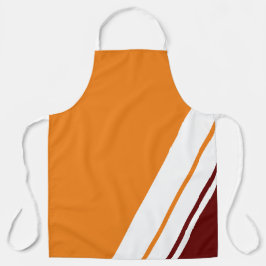 Helder Sinaasappel Deep Red White Slant Racing Str Schort