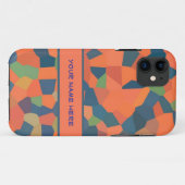 Helder Sinaasappel, donkerblauw, groen mozaïekpatr Case-Mate iPhone Case (Achterkant (horizontaal))