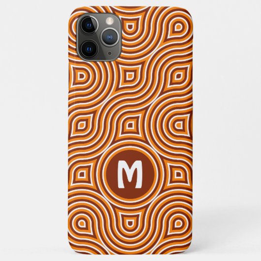 Helder Sinaasappel Donkerbruin Wit Mideeuwse Patro Case-Mate iPhone Case (Achterkant)